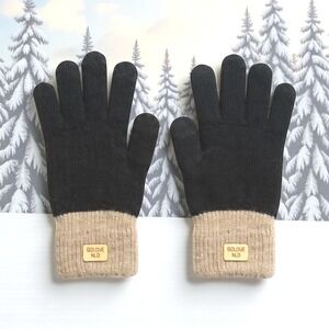 Womens Thermal Touchscreen Winter Finger Driving Knit Gloves One Size Black NWT